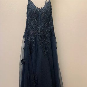 Navy Blue A-Line Prom/Formal Dress from JJ's House